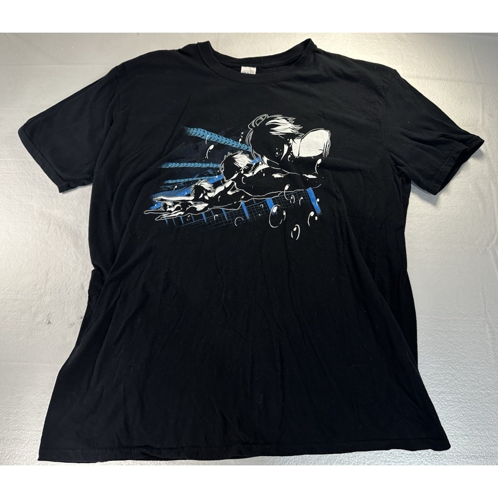Iwatobi Swim Club Shirt Mens XL Black Y2K Gildan Graphic Anime Tee